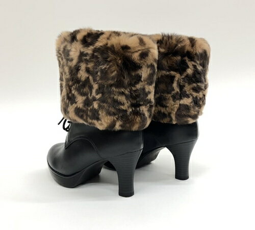 【ふるさと納税】ファー レッグウォーマー レッキス ヒョウ柄 ／ 西本毛皮商店 SAGA 天然素材 リアルファー 上品 ファッション 奈良県 宇陀市 サムネイル3