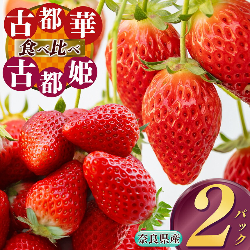 いちご 【食べ比べ】 平群の『古都華』＋希少『古都姫』（L～2Lサイズ）各1パック 計2パック 阪野農園 | 果物 くだもの フルーツ 苺 イチゴ いちご ストロベリー 古都華 ことか 古都姫 ことひめ 食べ比べ 旬の品種 奈良県 平群町