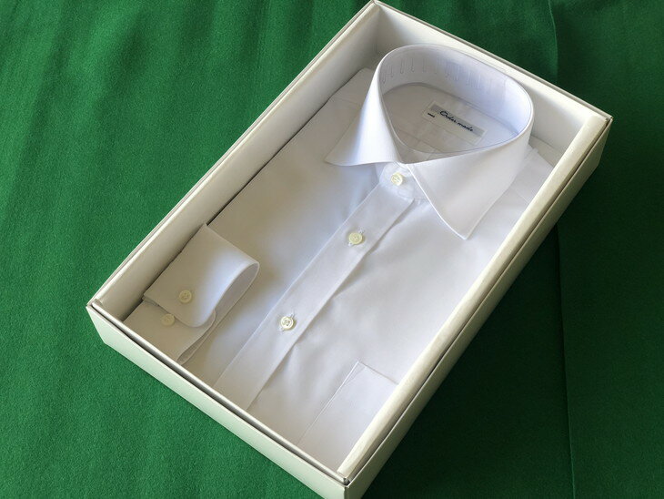 オーダーワイシャツ-川西町産貝ボタンを使用（白蝶貝）- 【生地：ノーアイロン】 ※オーダーシート受付後2か月程度で発送予定※着日指定不可