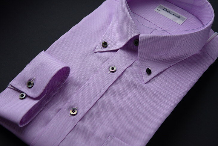 オーダーワイシャツ-「オリジナルネーム入り」川西町産貝ボタンを使用- 【生地：ロイヤルオックス】 ※オーダーシート受付後2か月程度で発送予定 ※着日指定不可