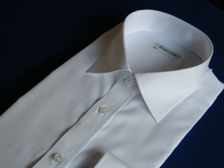 ふるさと納税限定 オーダーワイシャツ-川西町産最高級白蝶貝「オリジナルネーム入り」ボタン使用-【生地：GIZAエジプト綿】OWP（白蝶貝）※着日指定送不可