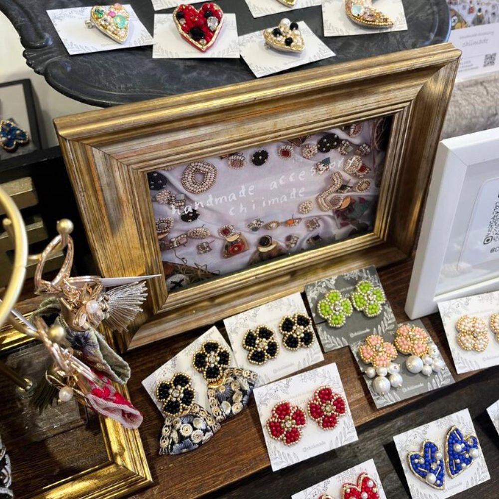 【ふるさと納税】ビーズ 刺繍 ひし形 ピアス イヤリング ジュエリー アクセサリー chiimade 手作り ハンドメイド サムネイル3