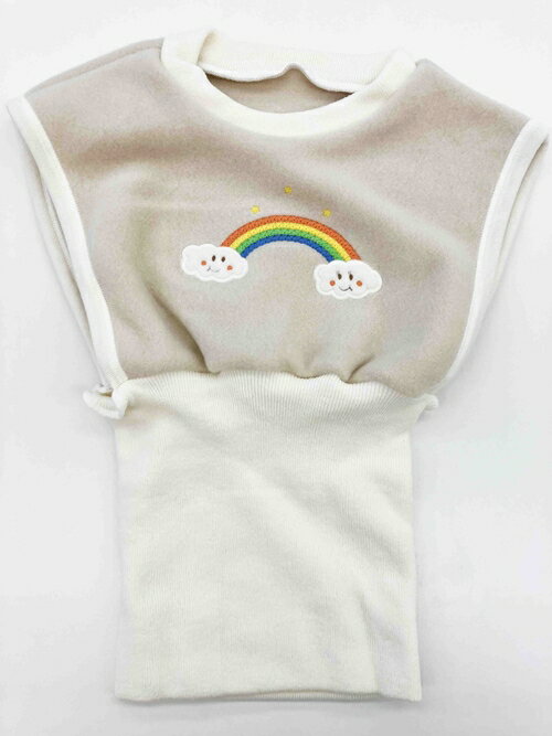 腹巻付ベスト 虹と雲 （サイズ100～130） ／ まちづくり観光振興機構 キッズ 子供 防寒 冷え対策 奈良県 田原本町