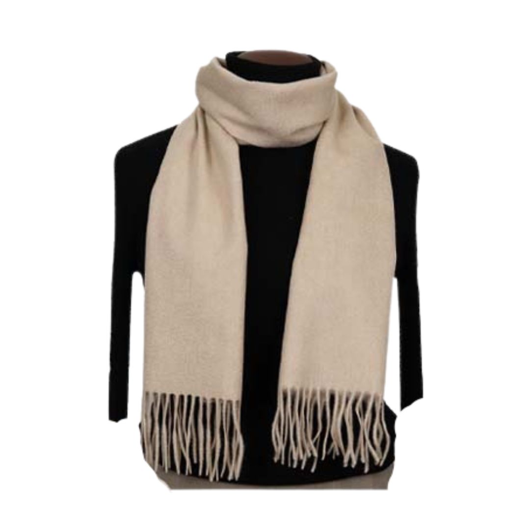無染色 カシミヤ マフラー 無地 66401 男女兼用 ベージュ ／ まちづくり観光振興機構 防寒 レディース メンズ 通勤 通学 プレゼント ギフト 奈良県 田原本町