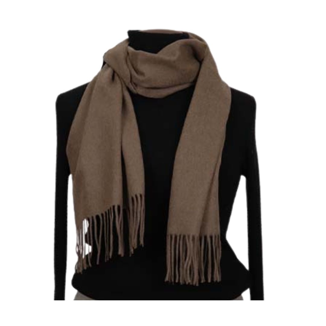 無染色 カシミヤ マフラー 無地 66401 男女兼用 ブラウン ／ まちづくり観光振興機構 防寒 レディース メンズ 通勤 通学 プレゼント ギフト 奈良県 田原本町