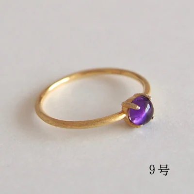9号 天然石 アメジスト リング (Silver925 18KGP仕上げ) 指輪 ／ Maco アクセサリー シルバー ヘアライン加工 プレゼント 奈良県 田原本町