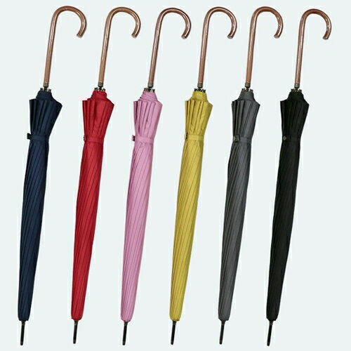 【ふるさと納税】レディース雨傘 長傘 富士絹無地 16本骨 手開き 日本製 レッド 176401 ／ まちづくり観光振興機構 モダン 高級感 奈良県 田原本町 サムネイル2