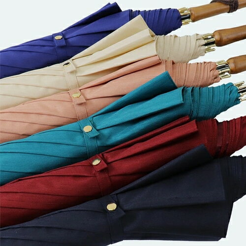 【ふるさと納税】レディース雨傘 長傘 シャンタン無地 手開き 日本製 スモークピンク 173202 ／ まちづくり観光振興構 モダン 高級感 奈良県 田原本町 サムネイル2