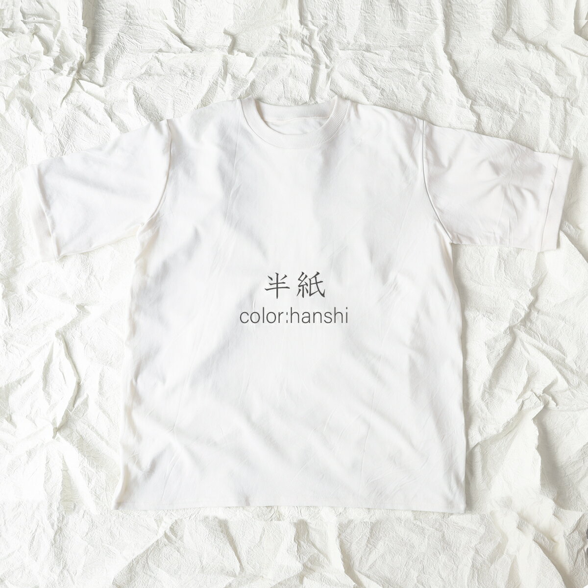 土に還る天然素材「和紙糸」で作ったTシャツ　メンズ　Lサイズ　半紙（オフホワイト） ／ まちづくり観光振興機構 半袖 カットソー 白 トップス サステナブル 大人用 清涼感 奈良県 田原本町