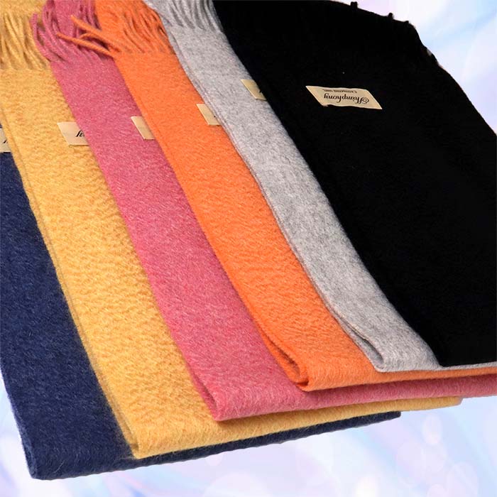 【ふるさと納税】高級 カシミヤ100％ 薄手 プチマフラー 無地 66301 レディース 内モンゴル産 オレンジ ／ まちづくり観光振興機構 通勤 通学 プレゼント ギフト 奈良県 田原本町 サムネイル2