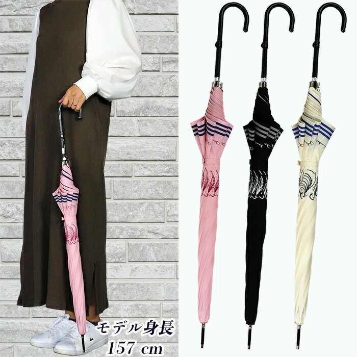 【ふるさと納税】晴雨兼用傘 レディース 長傘 大きめ シャンデリア プリント 手開き 165207 ピンク ／ まちづくり観光振興機構 UV防止加工 紫外線対策 全天候型 奈良県 田原本町 サムネイル3