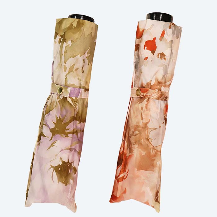 【ふるさと納税】レディース雨傘 ミニ傘 136102 転写プリント カンタータ 日本製 オレンジ系 ／ まちづくり観光振興機構 折りたたみ モダン 軽量 奈良県 田原本町 サムネイル2