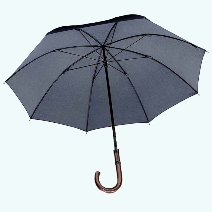 【ふるさと納税】メンズ 晴雨兼用傘 長傘 331601 綿デニム 無地 手開き UV防止 日本製 ／ まちづくり観光振興機構 男女兼用 デニム 綿素材 シンプル おしゃれ 籐 奈良県 田原本町 サムネイル2