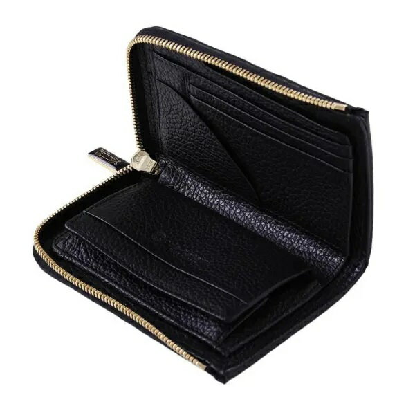 【ふるさと納税】L字ファスナー財布 かぎろひ・黒 ／ 織田畳店 葵 Aoi ハンドメイド 二つ折り 財布 畳 セキスイ樹脂製表 本革 奈良県 田原本町 サムネイル3