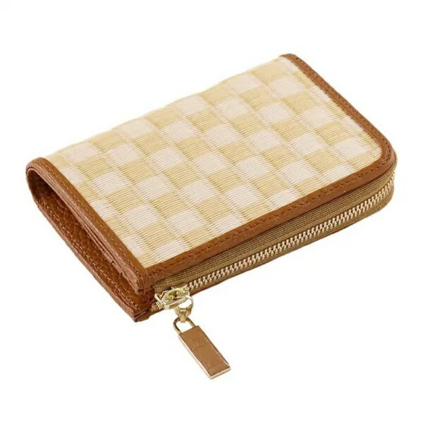 L字ファスナー財布 鳳凰・黄 ／ 織田畳店 葵 Aoi ハンドメイド 二つ折り 財布 畳 セキスイ樹脂製表 本革 奈良県 田原本町