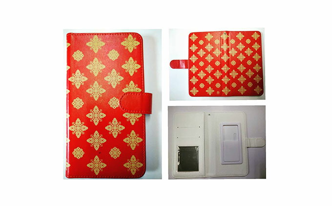 【ふるさと納税】抗ウィルス！天平文様手帳型スマートフォンケース　Aデザイン　Lサイズ 小物 サムネイル3