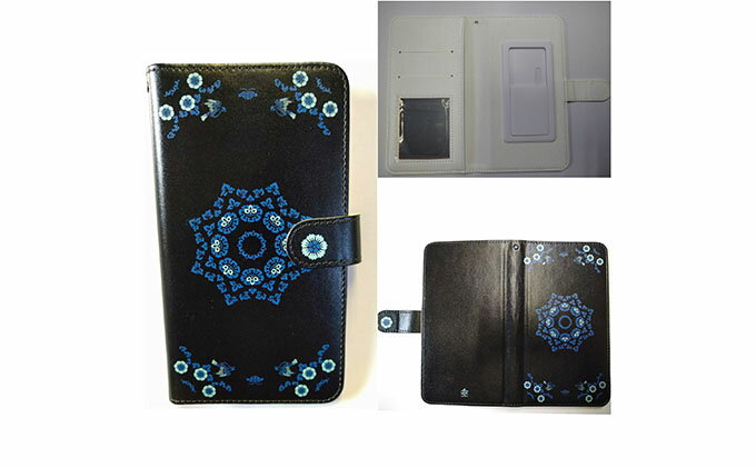 【ふるさと納税】抗ウィルス天平文様汎用手帳型スマートフォンケース花鳥文　Mサイズ 小物 サムネイル3