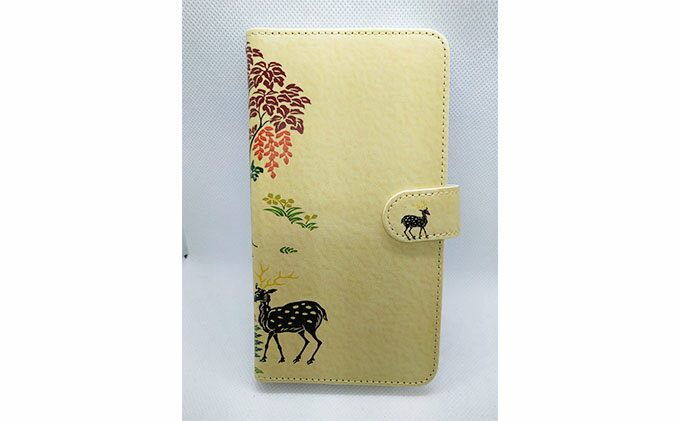 【ふるさと納税】抗ウィルス天平文様汎用手帳型スマートフォンケース鹿草木　Mサイズ 小物 サムネイル2