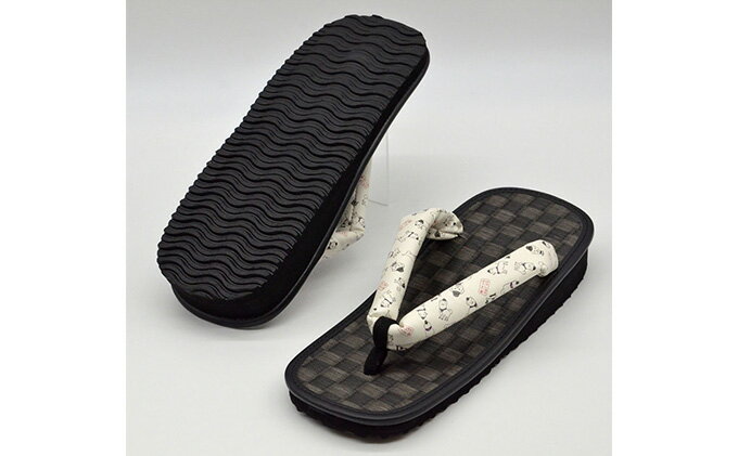 【ふるさと納税】信貴×雪丸 ゆきまる雪駄 屋内屋外兼用 BW（前坪：黒） 履物 和 和テイスト お祭り お祭り衣装 小物 屋内外兼用 室内で履ける 太めの鼻緒 伝統的履物 手作業 日本の伝統 柄入り鼻緒 サムネイル3