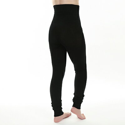 【ふるさと納税】（シコ10ブ2）足首まですっぽり温かいシルクとコットンの腹巻パンツ(10分丈)・ブラック2枚セット / 国産 日本製 奈良県 広陵町 ファッション インナー 天然繊維 温活 冷え取り 立体編み おしゃれ かわいい 暖かい 女性 サムネイル2