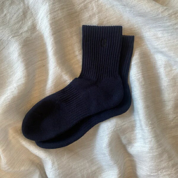 BeComme『つながる靴下』オリジナルロゴソックス(ブラックネイビー・S:22-24cm・3足セット) /// 靴下 くつした くつ下 ソックス 足元 ビジネス シンプル カジュアル おしゃれ かわいい 消臭 履き心地 メンズ レディース 紳士 婦人 日常 通年 プレゼント