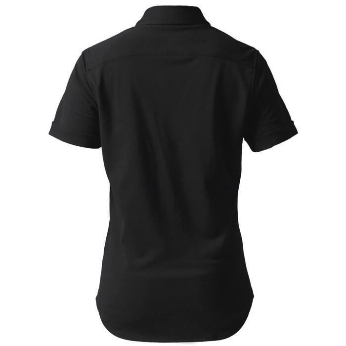 【ふるさと納税】DJS-003 decollouomo メンズパイロットシャツ半袖（生地／コンコルド）スモーキーブラック／Lサイズ サムネイル3