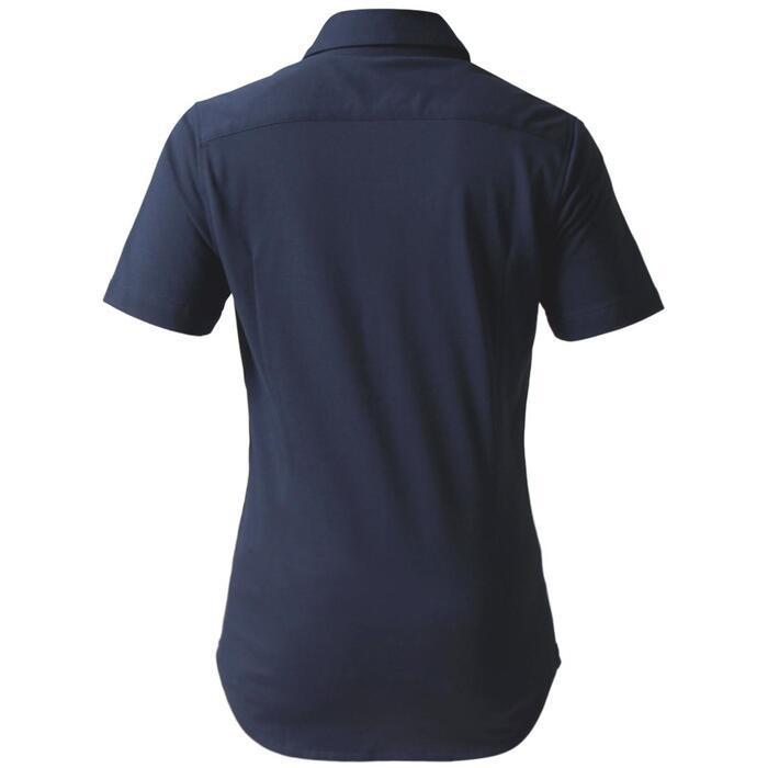 【ふるさと納税】DJS-004 decollouomo メンズドレスシャツ半袖（生地／コンコルド）ネイビー／Mサイズ サムネイル3