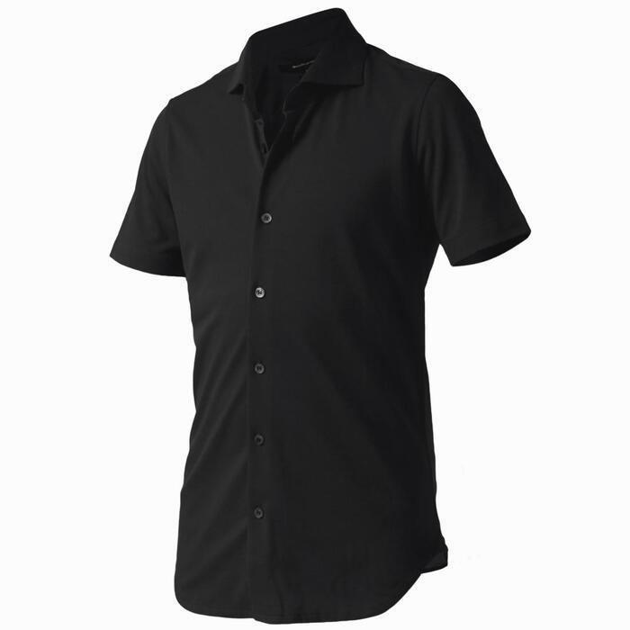 【ふるさと納税】DJS-004 decollouomo メンズドレスシャツ半袖（生地／コンコルド）スモーキーブラック／XLサイズ サムネイル2