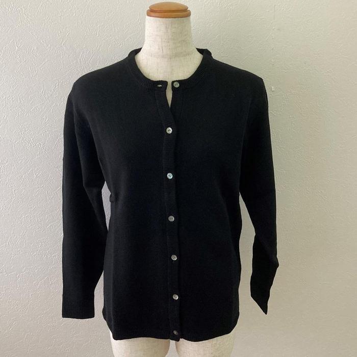 レディースカーディガン（ベビーカシミヤ100%）　ブラック（Mサイズ） 20402M