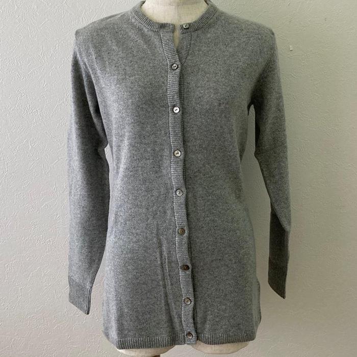 レディースロングカーディガン（ベビーカシミヤ100%）　グレー　（Mサイズ） 20403M