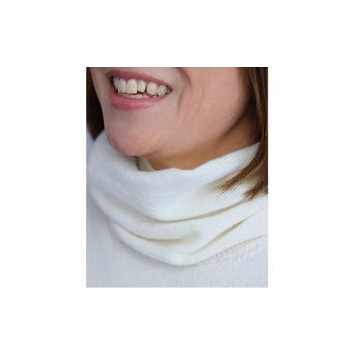 レディースネックウォーマー（ベビーカシミヤ100％） 天竺編み ホワイト 201F WH