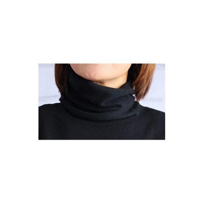 レディースネックウォーマー（ベビーカシミヤ100％） 両畔編み ブラック 202G BK