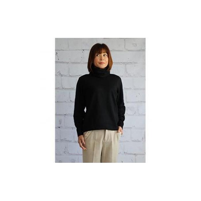 【ふるさと納税】レディースネックウォーマー（ベビーカシミヤ100％） 両畔編み ブラック 202G BK サムネイル2