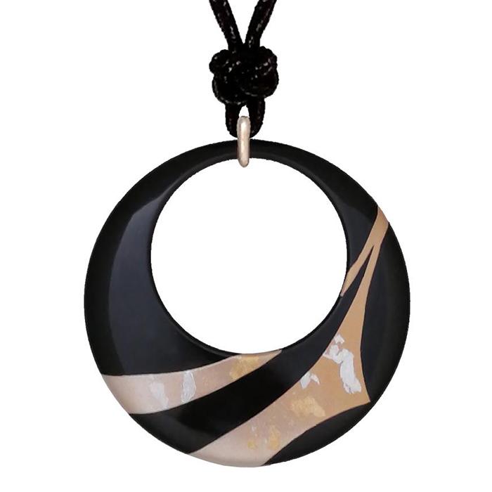 【ふるさと納税】漆器のペンダント　蒔絵　きらめき　リング型 サムネイル2