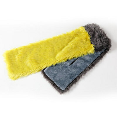 【ふるさと納税】OKADA TEXTILE バイカラーマフラー(イエロー×チャコールグレー)【1107817】 サムネイル3