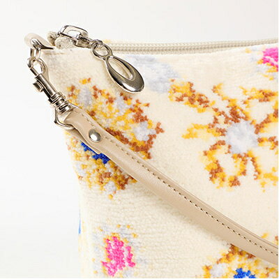 【ふるさと納税】再織ストラップポーチ(宝石)白　【1138630】 サムネイル3