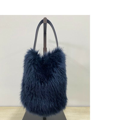 OKADA TEXTILE バケツ型 エコファーバッグ ネイビー【1285959】