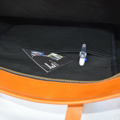 【ふるさと納税】金華山織×天然高級レザートートバッグ スペード柄　BU/茶【1438153】 サムネイル3