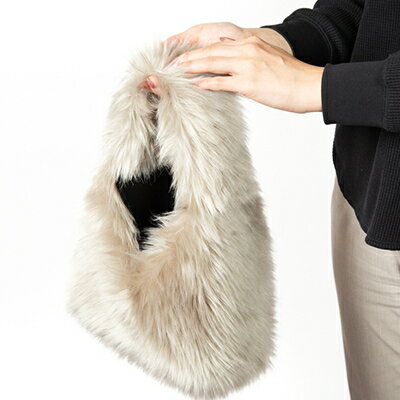 【ふるさと納税】OKADA TEXTILE おさんぽエコファーバッグ グレージュ【1512380】 サムネイル2