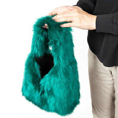 【ふるさと納税】OKADA TEXTILE おさんぽエコファーバッグ グリーン【1512385】 サムネイル2