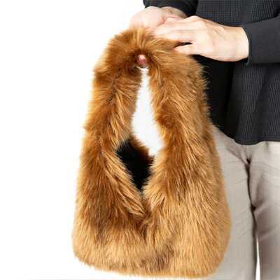 【ふるさと納税】OKADA TEXTILE おさんぽエコファーバッグ　ブラウン【1512387】 サムネイル2