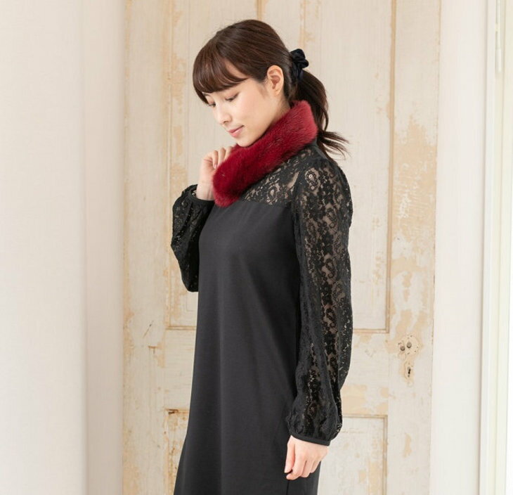 【ふるさと納税】デンマーク産SAGAミンク(染め)チョーカー サムネイル3