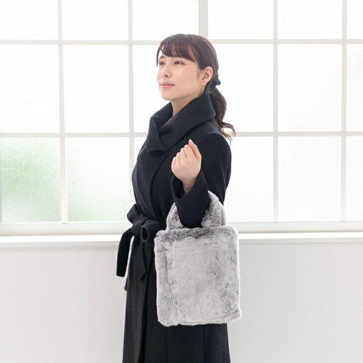 【ふるさと納税】レッキスラビット スノートップ染め手提げバッグ グレー サムネイル3