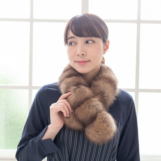 毛皮の王様 ロシアンセーブルダブルフェースロングマフラー ワイルド