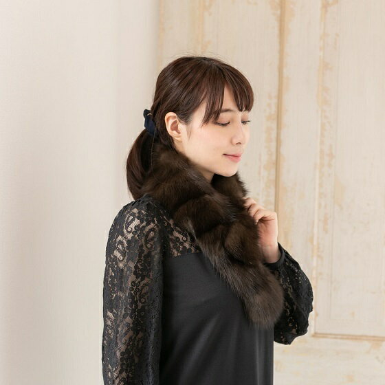 【ふるさと納税】毛皮の王様 ロシアンセーブル裏付きビッグチョーカー ファーム サムネイル3