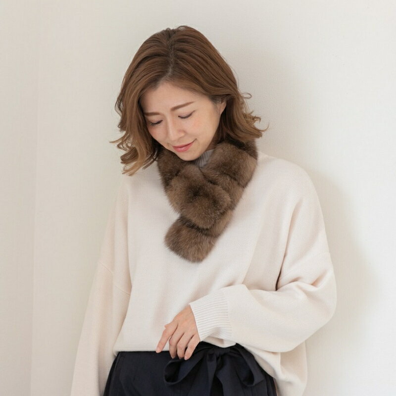 毛皮の王様 ロシアンセーブルチョーカー Wフルシルバリー