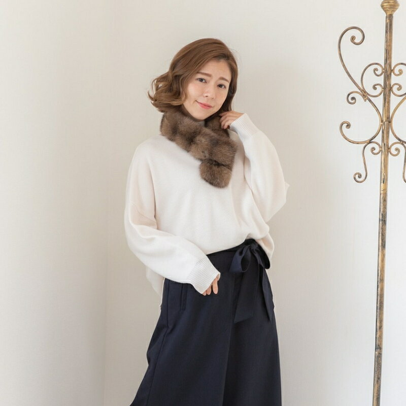 【ふるさと納税】毛皮の王様 ロシアンセーブルチョーカー Wフルシルバリー サムネイル2