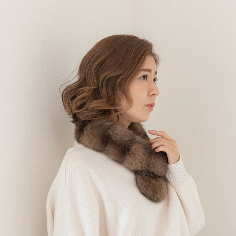 【ふるさと納税】毛皮の王様 ロシアンセーブルチョーカー Wフルシルバリー サムネイル3