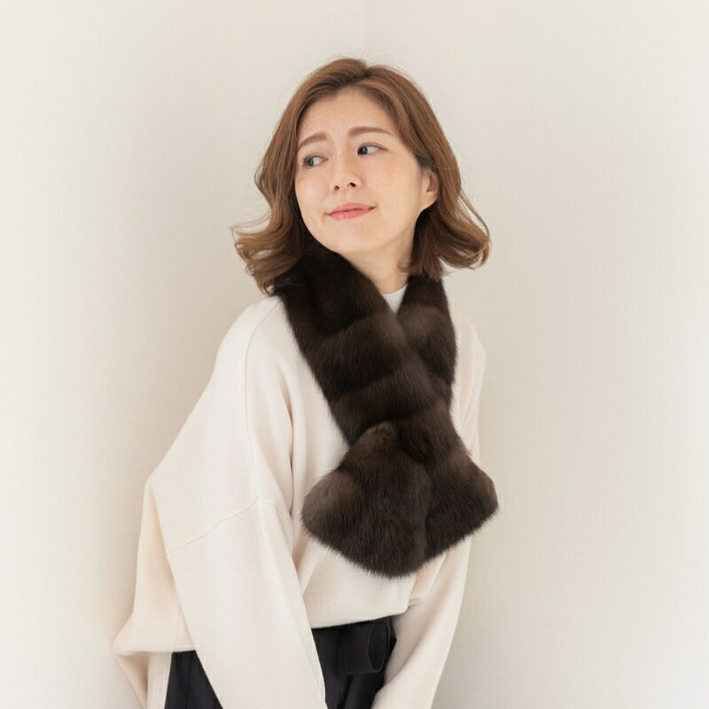 毛皮の王様 ロシアンセーブル切替えチョーカー ファーム