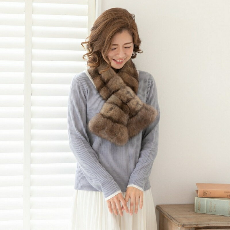 【ふるさと納税】毛皮の王様 ロシアンセーブル切替えチョーカー ワイルド サムネイル3